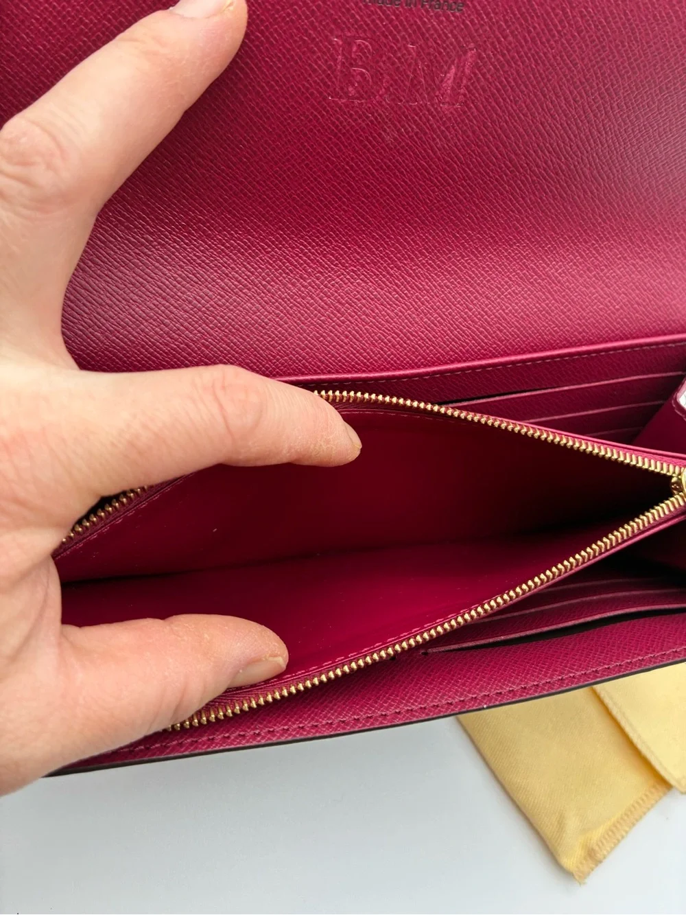 Louis Vuitton Monogram Canvas Sarah envelope style Wallet with pink interior